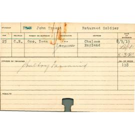 DEAN, John Ernest (Short Course - Poultry Farming)