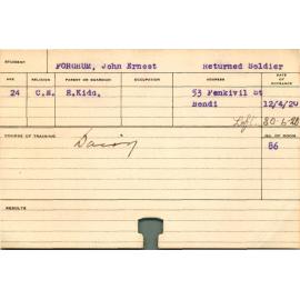 FORGHUM, John Ernest (Short Course - Dairy)