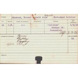 Grabham, Robert Harold Auld (Short Course - Farm, Poultry, Piggery & Dairy)