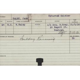 Haley, Jack (Short Course - Poultry Raising)