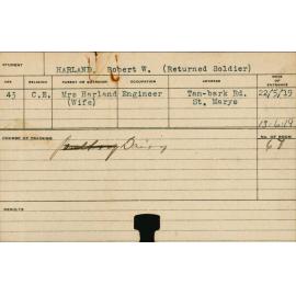 Harland, Robert W (Short Course - Dairy)