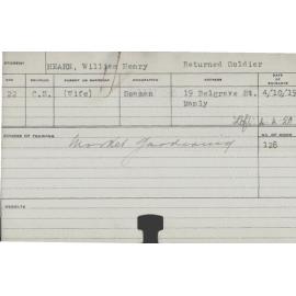 Hearn, William Henry (Short Course - Market Gardening)