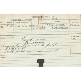 Houison, Douglas Stephen James (Short Course - Gardener & Poultry )