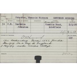 Johnston, Francis Richard (Short Course - Orchard)