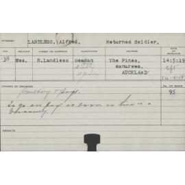 Landless, Alfred (Short Course - Poultry & Pigs)