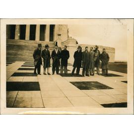Hawkesbury Agricultural College (HAC) Rifle Team outside the Melbourne War Memorial