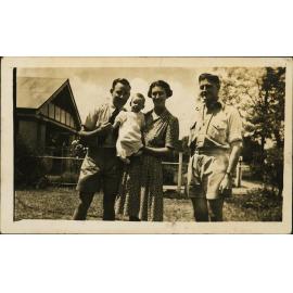 LAC & Mrs Hindmarsh with baby Michael & Ken McInnes of Kempsey - Taken at Cootamundra