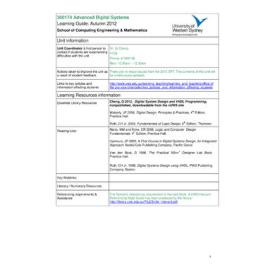 Learning Guide - Advanced Digital Systems (300174) - Autumn 2012