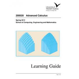 Learning Guide - Advanced Calculus (200028) - Spring 2012