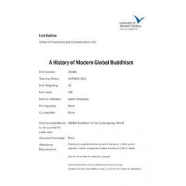 Learning Guide - A History of Modern Global Buddhism (101882) - Autumn 2012