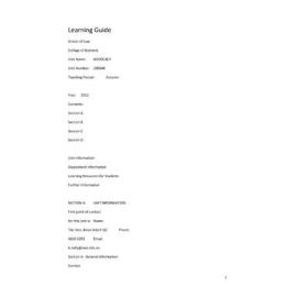 Learning Guide - Advocacy (200646) - Autumn 2012