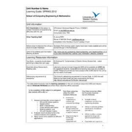 Learning Guide - Advanced Electrical Machines & Drives (300601) - Spring 2012