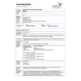 Learning Guide - Advanced Topics & Research Skills (300747) - Year Long 2012