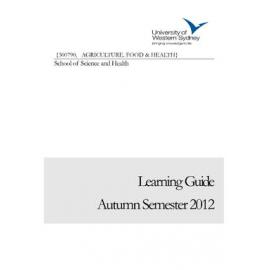 Learning Guide - Agriculture, Food & Health (300790) - Autumn 2012