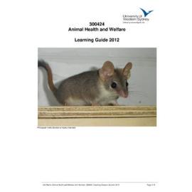 Learning Guide - Animal Health & Welfare (300424) - Autumn 2012