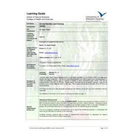 Learning Guide - Animal Nutrition & Feeding (300562) - Autumn 2012