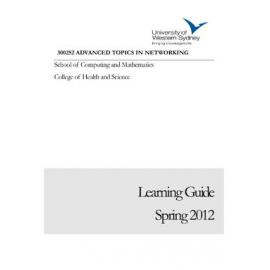 Learning Guide - Advanced Topics in Networking ( 300252) - Spring 2012