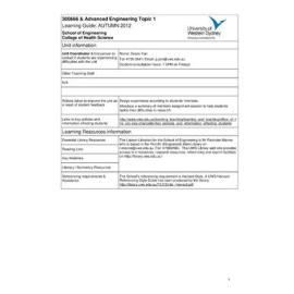 Learning Guide - Advanced Engineering Topic 1 (300666) - Autumn 2012