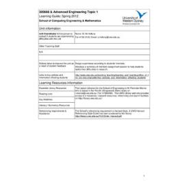 Learning Guide - Advanced Engineering Topic 1 (300666) - Spring 2012