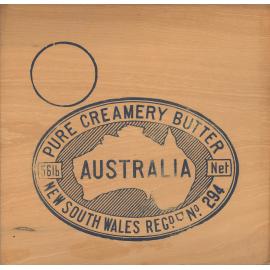 Butter Box Lid - Pure Creamery Butter - Hawkesbury Agricultural College (HAC) - Registered Number 294