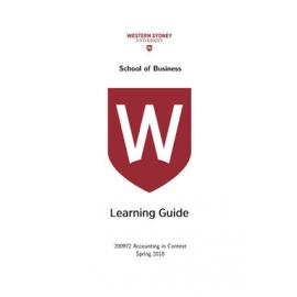 Learning Guide - Accounting in Context (200972) - Spring 2018
