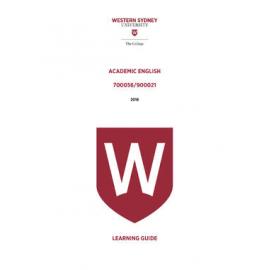 Learning Guide - Academic English (700056 / 900021) - The College 2018