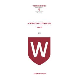 Learning Guide - Academic Skills for Design (700221) - The College 2018