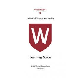Learning Guide - Applied Biomechanics (401147) - Spring 2018