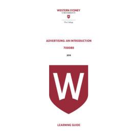 Learning Guide - Advertising - An Introduction (700088) - The College 2018