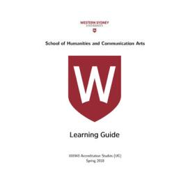 Learning Guide - Accreditation Studies (UG) (101943) - Spring 2018