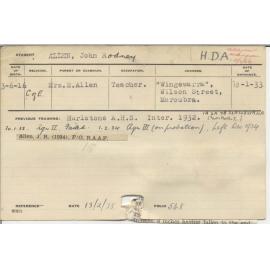 ALLEN, John Rodney (Hawkesbury Diploma of Agriculture (HDA))