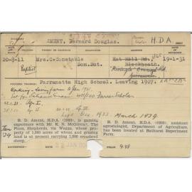 AMENT, Bernard (Ben) Douglas (Hawkesbury Diploma of Agriculture (HDA))