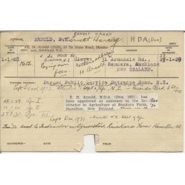 ARNOLD, Ernest Harry (Hawkesbury Diploma of Agriculture (HDA) (Dux))