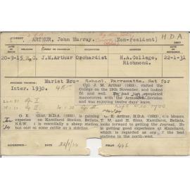 ARTHUR, John Murray (Hawkesbury Diploma of Agriculture (HDA))