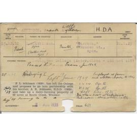 ATKINSON, Frank Little (Hawkesbury Diploma of Agriculture (HDA))