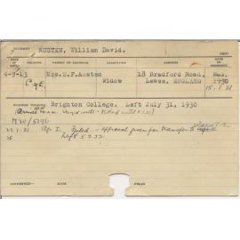 AUSTEN, William David (Agriculture 1)