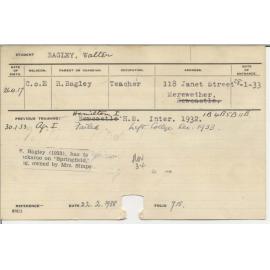 BAGLEY, Walter (Hawkesbury Diploma of Agriculture (HDA))
