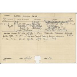 BAKER, Lyndon Cane (Hawkesbury Diploma of Agriculture (HDA))