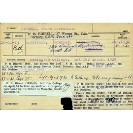 BIRRELL, Frank Barnsdale (Hawkesbury Diploma of Agriculture (HDA))