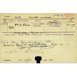 BLACK, Kenneth Henderson (Short Course - Piggery and Dairy and Plots)