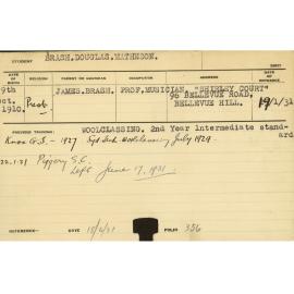 BRASH, Douglas Matheson (Special course - Piggery)