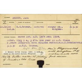 BREWER, Jack (D.P.M. Course)