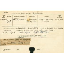 BURNELL, Everard Richard (Hawkesbury Diploma of Agriculture (HDA) - First and Second Year Certificates Only)