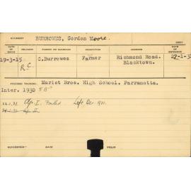 BURROWES, Gordon Moore (Hawkesbury Diploma of Agriculture (HDA) - First Year Certificate)