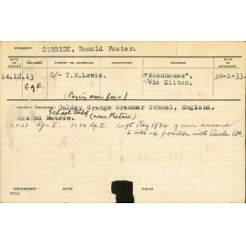 CARRICK, Ronald Foster (Hawkesbury Diploma of Agriculture (HDA))