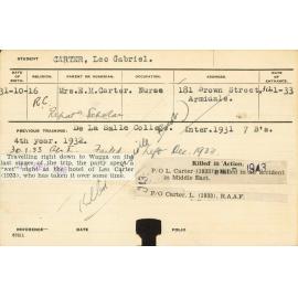 CARTER, Leo Gabriel (Hawkesbury Diploma of Agriculture (HDA))