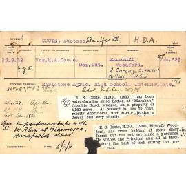 COOTE, Eustace Staniforth (Hawkesbury Diploma of Agriculture (HDA))