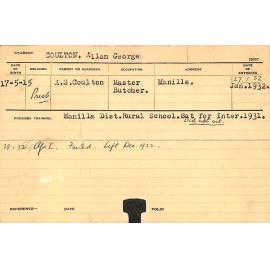 COULTON, Allan George (Hawkesbury Diploma of Agriculture (HDA))