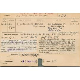 CRAWFORD, Gordon Andrew (Hawkesbury Diploma of Agriculture (HDA))