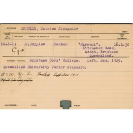 CUPPLES, Maurice Alexander (Hawkesbury Diploma of Agriculture (HDA))